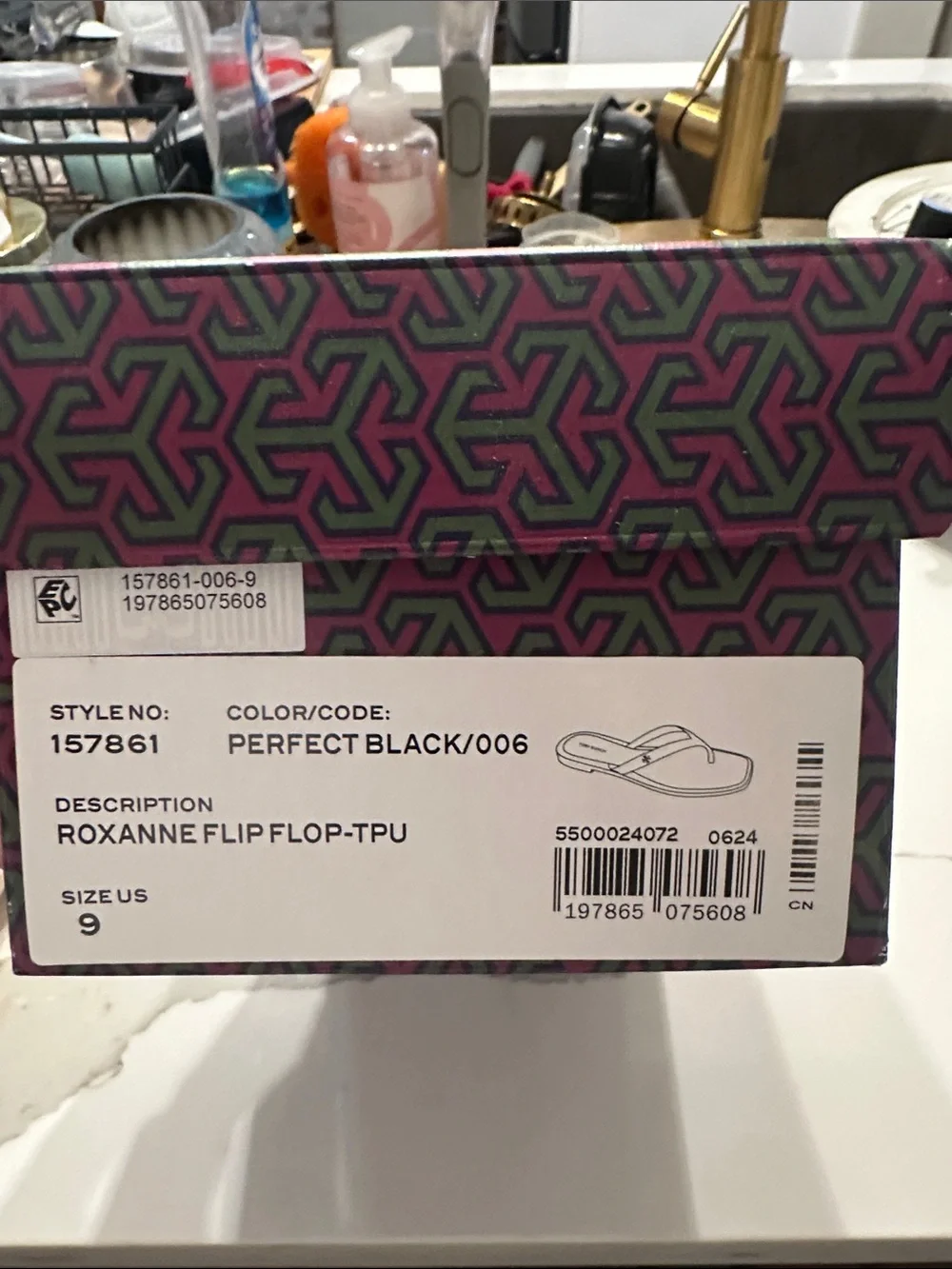 Tory Burch Black Square-Toe Jelly Thong Sandals